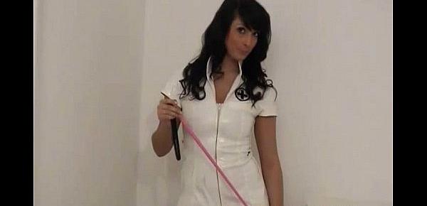  Sexy PVC nurse Rebecca teasing hard